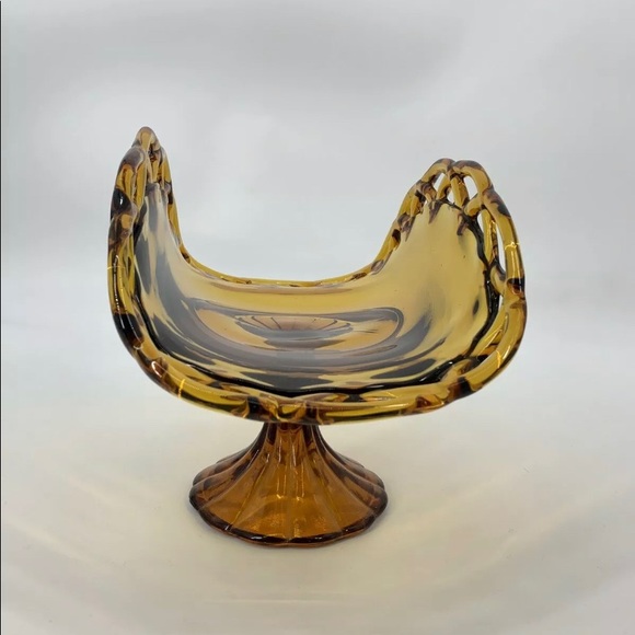 Vintage Indiana amber glass fruit basket - Picture 5 of 7